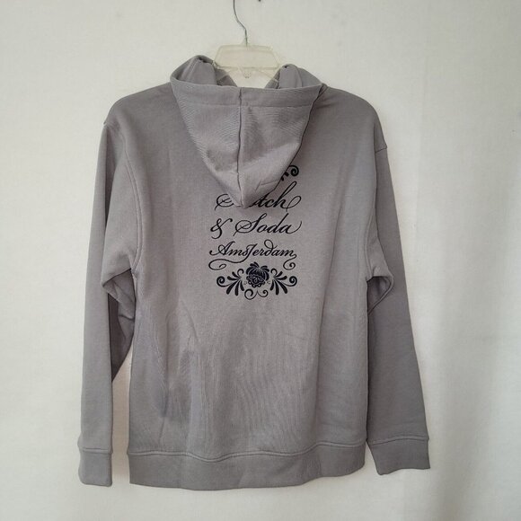 Scotch & Soda Sweatshirt Mens M‎ Asphalt Relaxed Fit Fleece Graphic Hoodie New - Picture 1 of 14